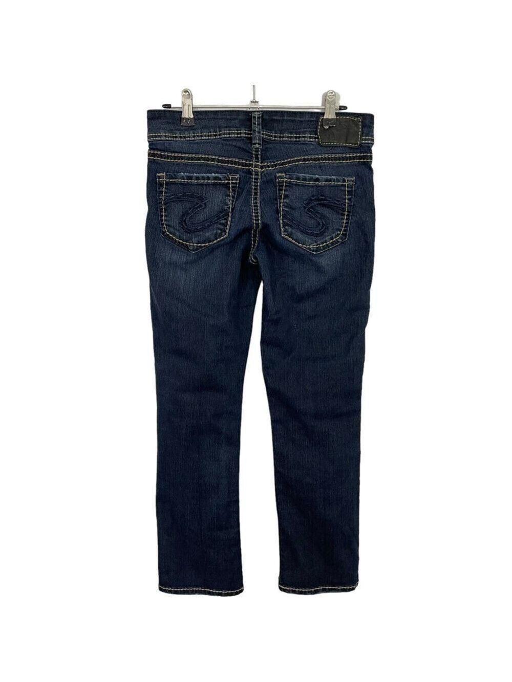 Silver Jeans Suki Capri Sz 26 Dark Wash Denim Straight Crop Stretch Casual VGUC